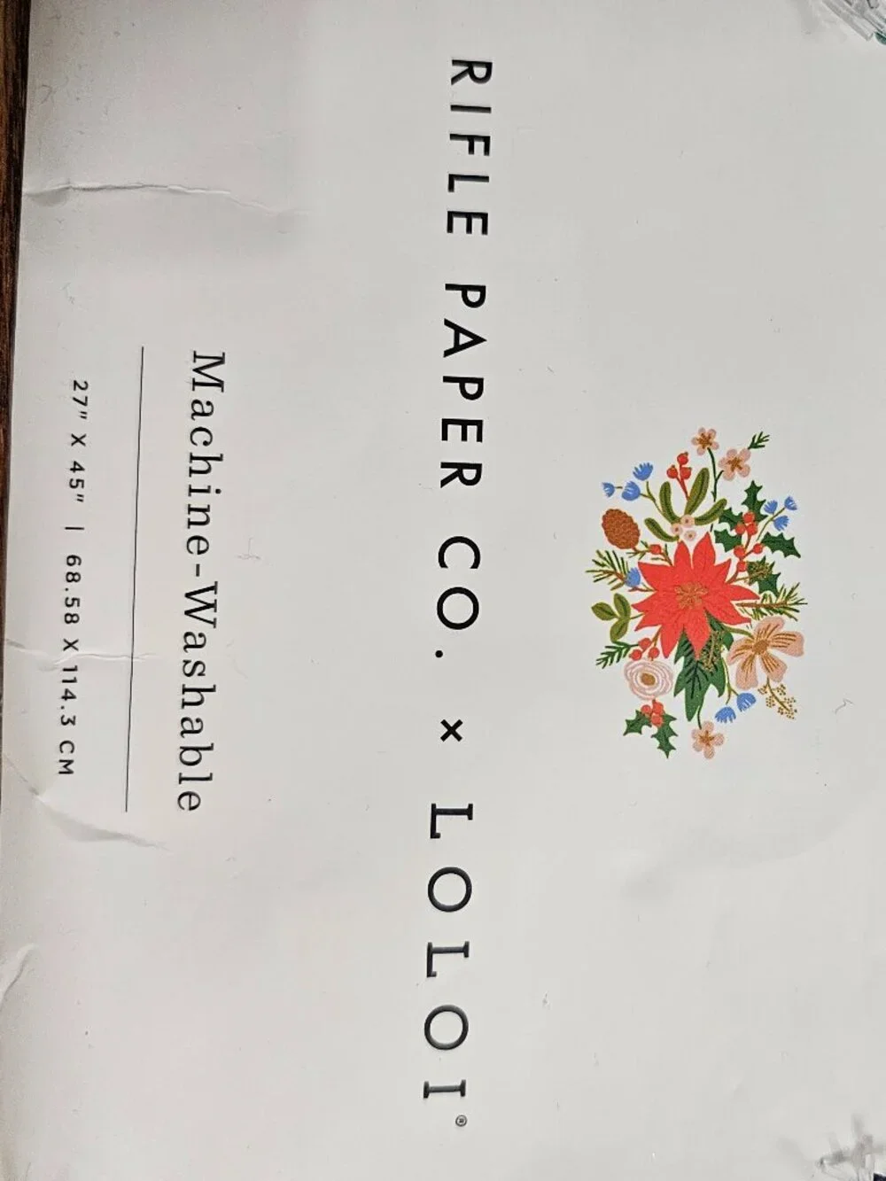 Rifle Paper Co X LOLOI Holiday Wishes Christmas Washable Accent Rug New 27